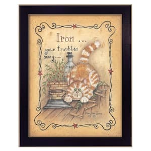 Iron Your Troubles Kitty by Unknown 1 Piece Framed Graphic Print Typography Art Print 12 in. x 10 in. .