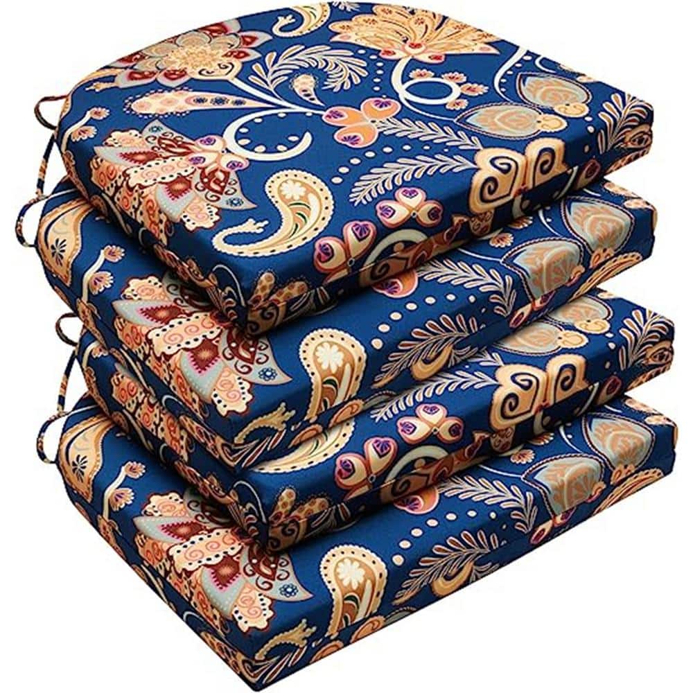 Outdoor Chair Cushions, Waterproof Round Corner Memory Foam Seat Cushions w