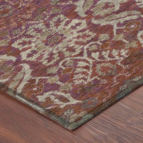 Chantille Machine Washable Indoor/Outdoor Abstract ACN2617 Eggplant 8 ft. x 10 ft. Area Rug