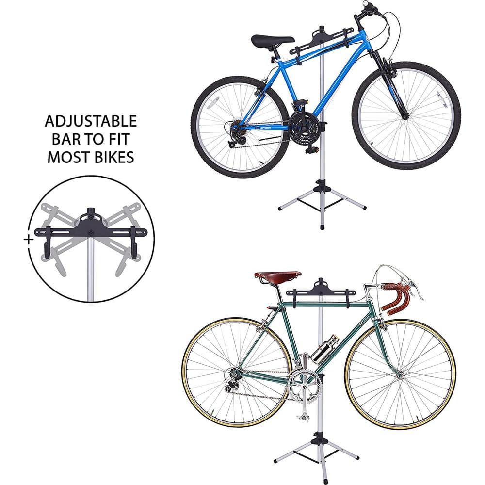 Adjustable Freestanding Silver and Black Bike Storage Rack