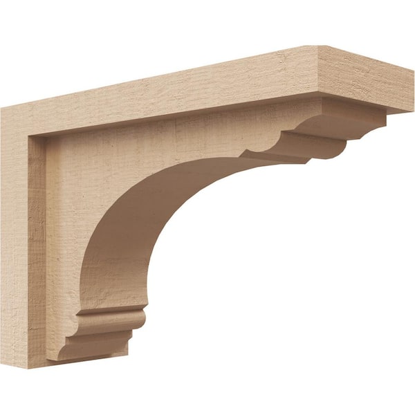 Ekena Millwork 3 in. x 6 in. x 9 in. Series 3 Classic Warren Rough Cedar Woodgrain Timberthane Polyurethane Corbel, Primed Tan