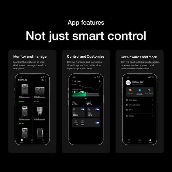 EcoFlow - 1800W Output/2700W Peak Delta 2 Push-Button Start Power Station Battery Generator with DELTA 2 Extra Battery