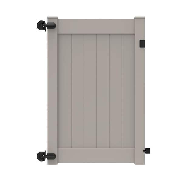 Barrette Outdoor Living Linden 4 ft. x 6 ft. Gray Vinyl Fence Gate Kit
