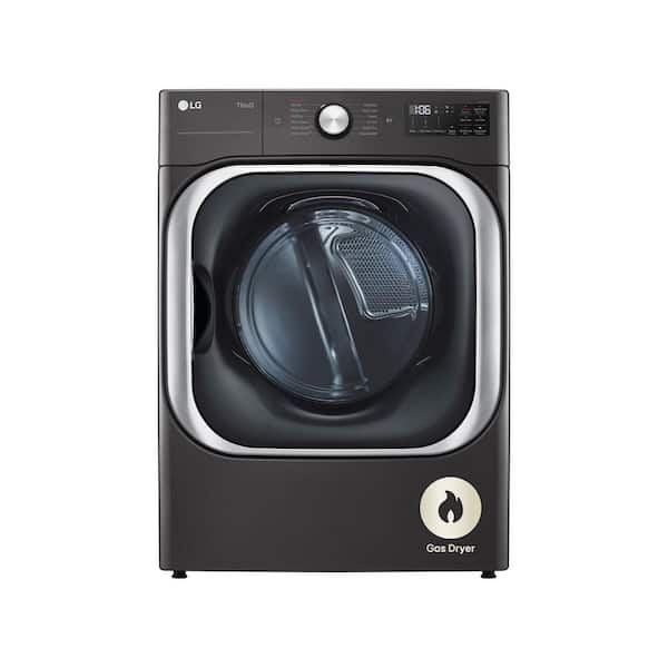 LG 7.4 cu. ft. Vented Stackable SMART Gas Dryer in Black Steel