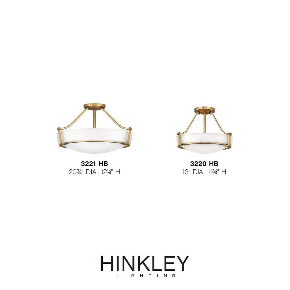 Heritage Brass Semi Flush Mount Ceiling Light with Etched Glass Shade