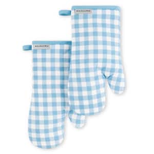 Lavish Home Quilted Cotton Blue Heat/Flame Resistant Oven Mitt and Pot  Holder Set (2-Pack) 69-07-BL - The Home Depot