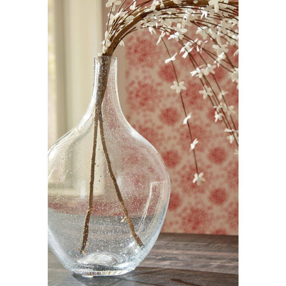 Clear Seeded Glass 10" Decorative Vase