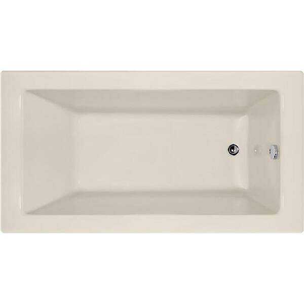 Hydro Systems Shannon 60 in. Acrylic Rectangular Drop-in Right Drain Soaking Tub in Biscuit