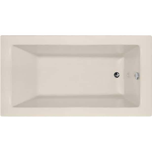 Shannon 60 in. Acrylic Rectangular Drop-in Air Bath Bathtub in Biscuit