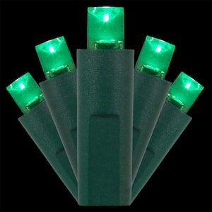25 ft. 50-Light Green 5 mm LED Balled Mini Light Set