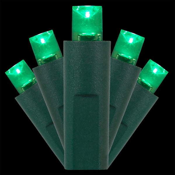 Kringle Traditions 25 ft. 50-Light Green 5 mm LED Balled Mini Light Set