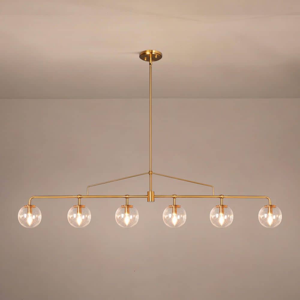6-Light Linear Chandelier Sputnik Chandelier Electroplated Gold Chandelier For Dinning Room with no bulbs included price history on PriceWatchPro