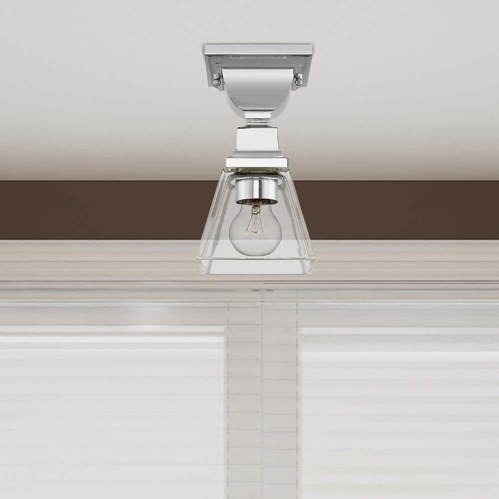 Whitfield Polished Chrome 1-Light LED Flush Mount with Clear Glass