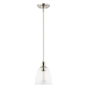 Austin 1-Light Satin Nickel Pendant with Clear Glass Shade