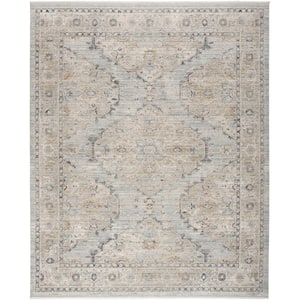 Nyle Light Blue 12 ft. x 16 ft. Distressed Transitional Area Rug
