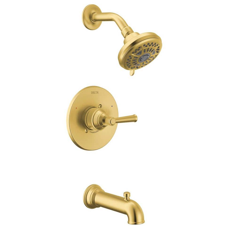 Foundations Design Traditional Single Handle 6-Spray Tub and Shower Faucet 1.75 GPM in Brushed Gold Valve Included price history on PriceWatchPro