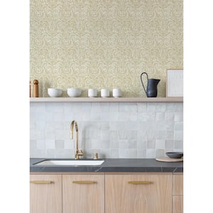 Elma Honey Yellow Fiddlehead Textured Paper Non-Pasted Wallpaper