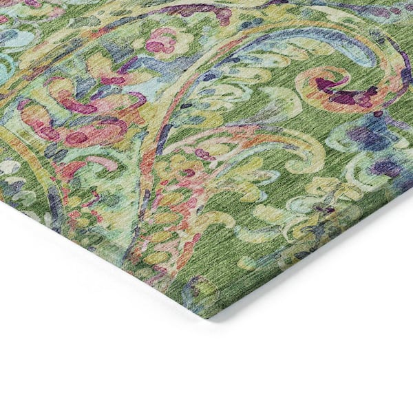 Chantille Machine Washable Indoor/Outdoor Abstract ACN834 Fern 1 ft. 8 in. x 2 ft. 6 in. Area Rug