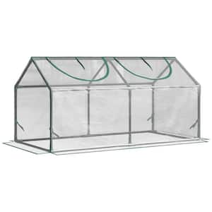 4 ft. x 2 ft. x 2 ft. Portable Mini Greenhouse, Small Greenhouse with PVC Cover, Roll-Up Zippered Windows