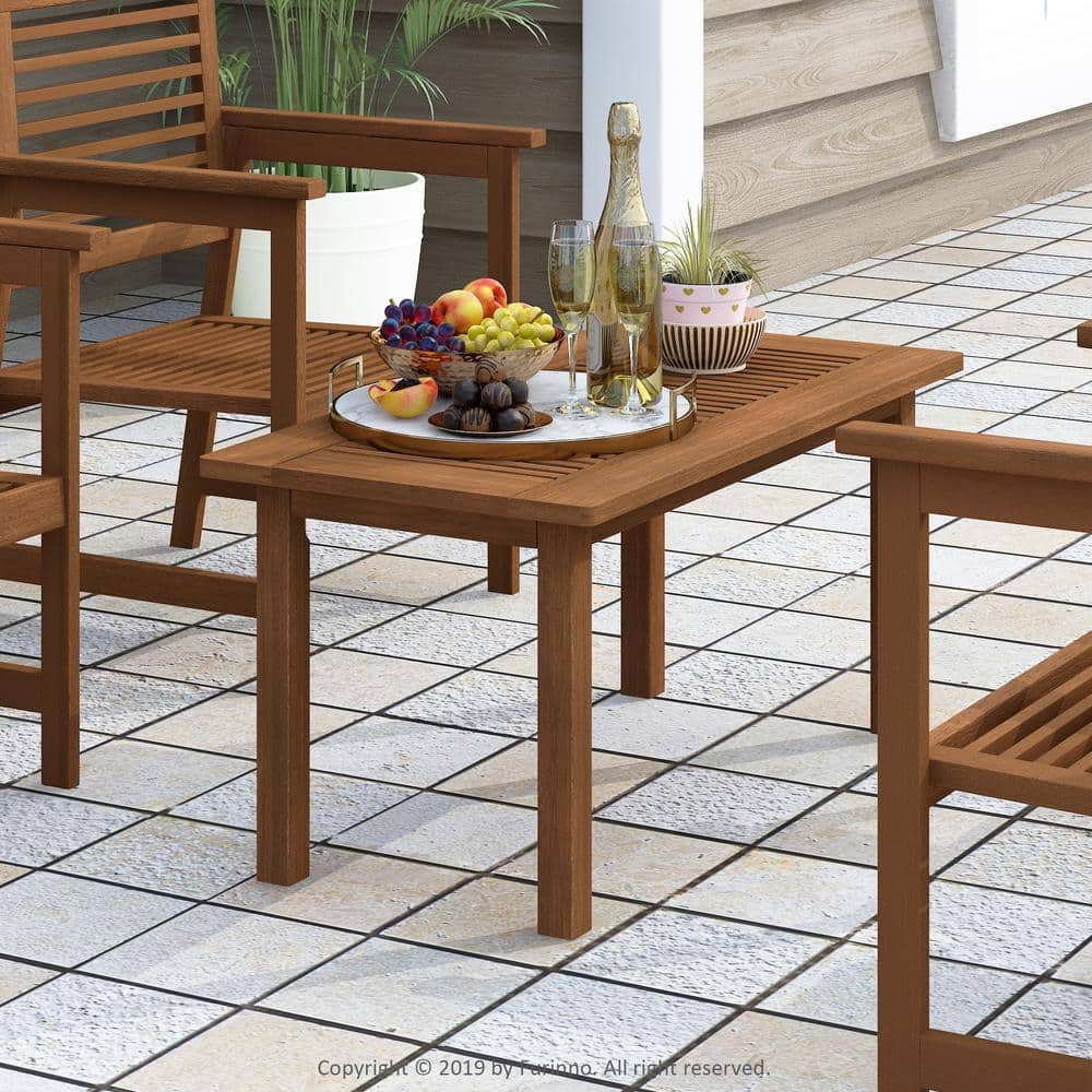 Tioman Teak Hardwood Outdoor Coffee Table in Dark Red Meranti