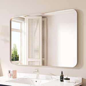 48 in. W x 32 in. H Rectangular Aluminum Framed Wall Bathroom Vanity Mirror in Silver