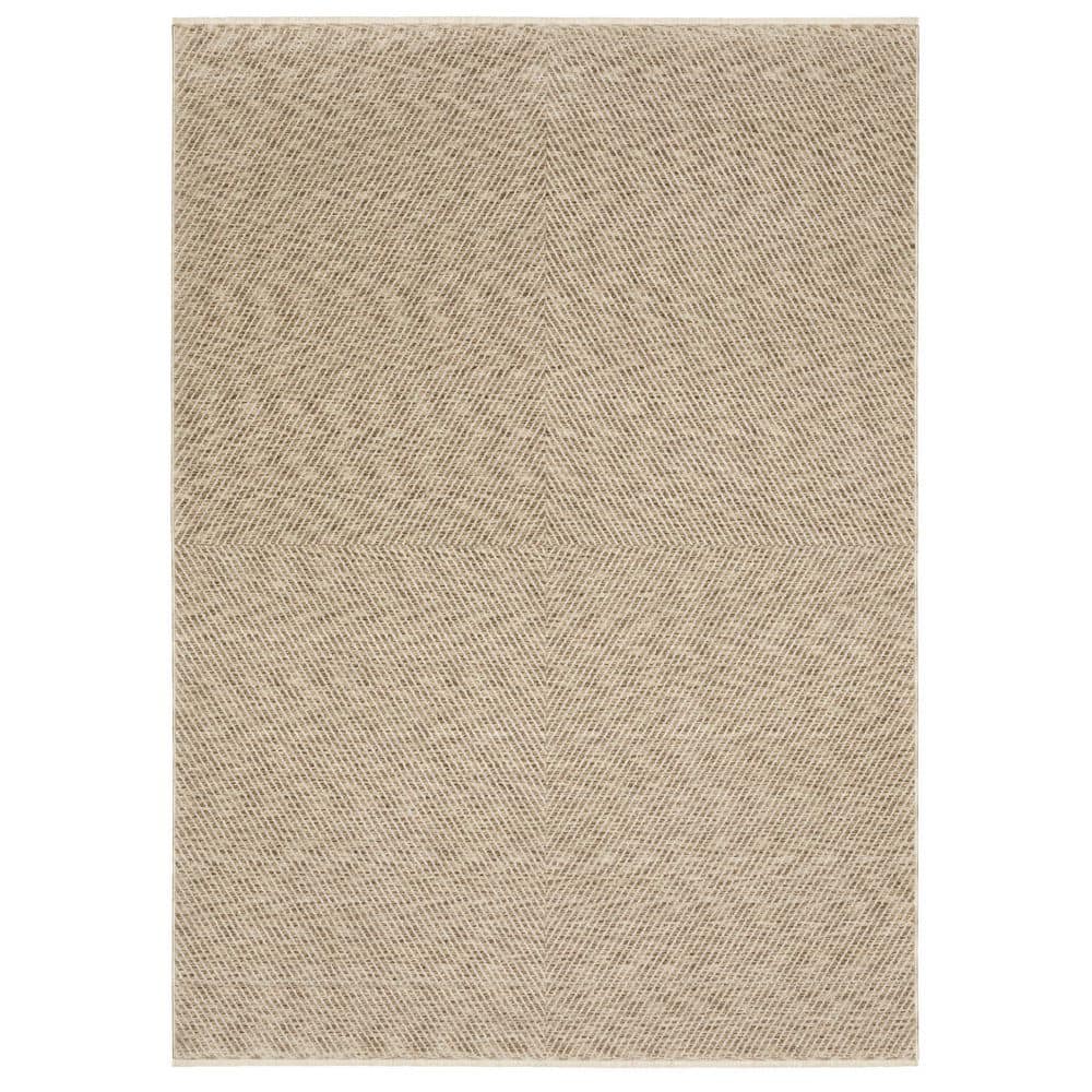 Eclipse Beige/Blue 10 ft. x 13 ft. Geometric Solid Stripe Polyester Fringe-Edge Indoor Area Rug price history on PriceWatchPro