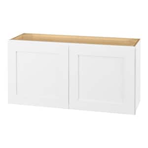 Avondale Shaker Alpine White Quick Assemble Plywood 36 x 18 in Wall Bridge Kitchen Cabinet (36 in W x 18 in H x 12 in D)