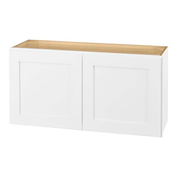 Hampton Bay Avondale 36 in. W x 12 in. D x 18 in. H Ready to Assemble Plywood Shaker Wall Bridge Kitchen Cabinet in Alpine White