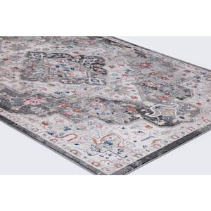 Vintage Collection Montreal Gray 8 ft. x 11 ft. Medallion Area Rug
