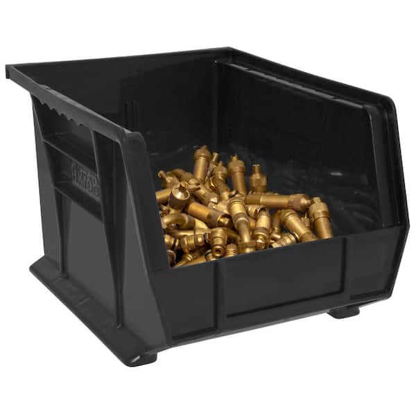 30239 Plastic Storage Bins, 11 in. D x 8 in. W x 7 in. H, Black, 6-pack