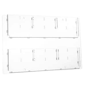 30 in. x 20 in. Adjustable Pockets Clear Acrylic Hanging Magazine Rack