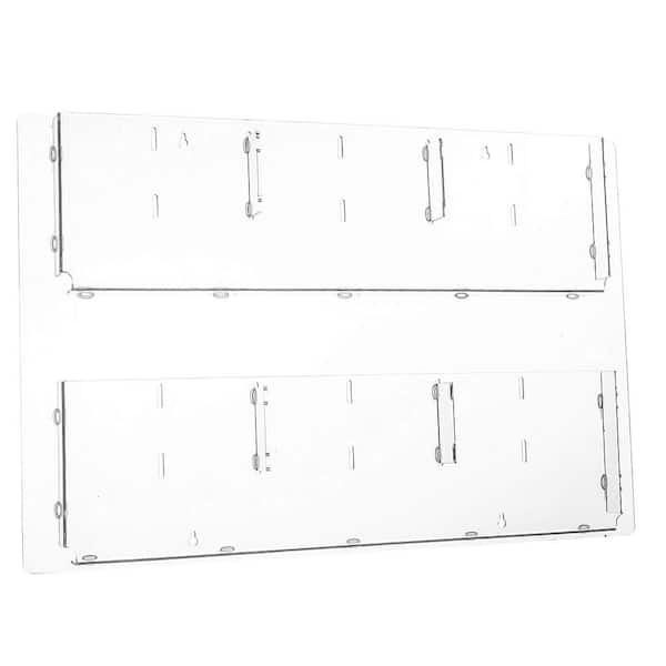 AdirOffice 30 in. x 20 in. Adjustable Pockets Clear Acrylic Hanging Magazine Rack