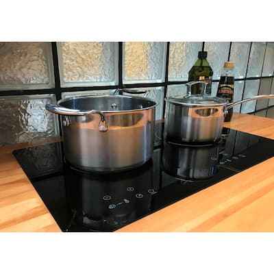 24 in. Glass Induction Cooktop in Black with 2 Induction Elements