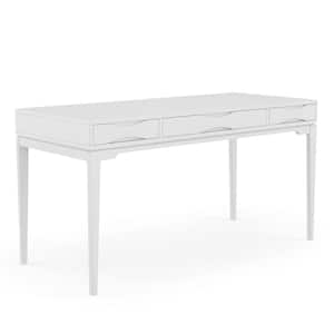 Harper Solid Hardwood Mid-Century Modern 60 in. Wide Desk in White