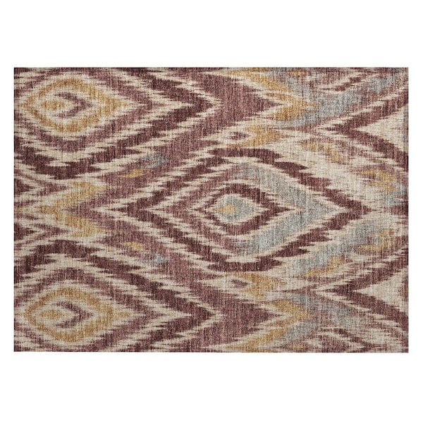 Chantille Machine Washable Indoor/Outdoor Abstract ACN3071 Burgundy 3 ft. x 4 ft. Area Rug