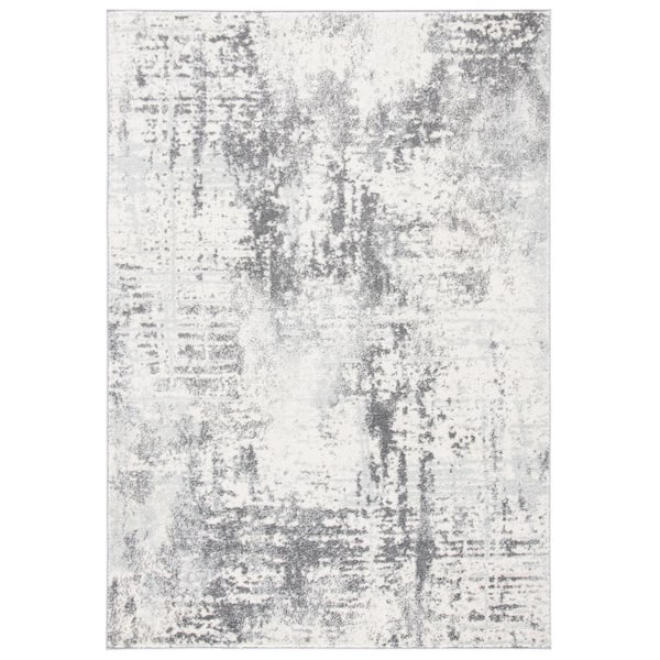 Tulum Ivory/Charcoal 8 ft. x 10 ft. Geometric Area Rug
