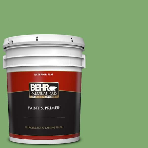 BEHR PREMIUM PLUS 5 gal. #M390-5 Sage Garden Flat Exterior Paint & Primer