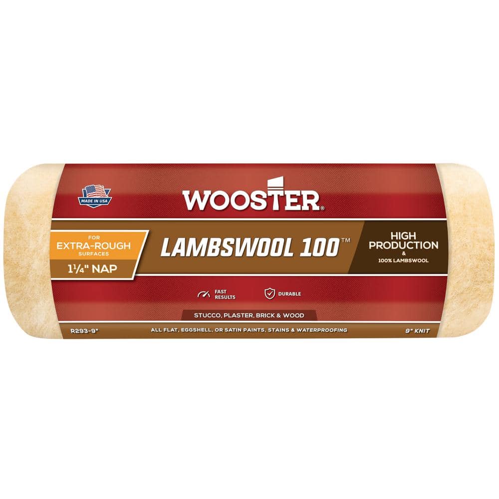 Wooster Lambswool 100 9 in. x 1-1/4 in. Wool Roller Cover
