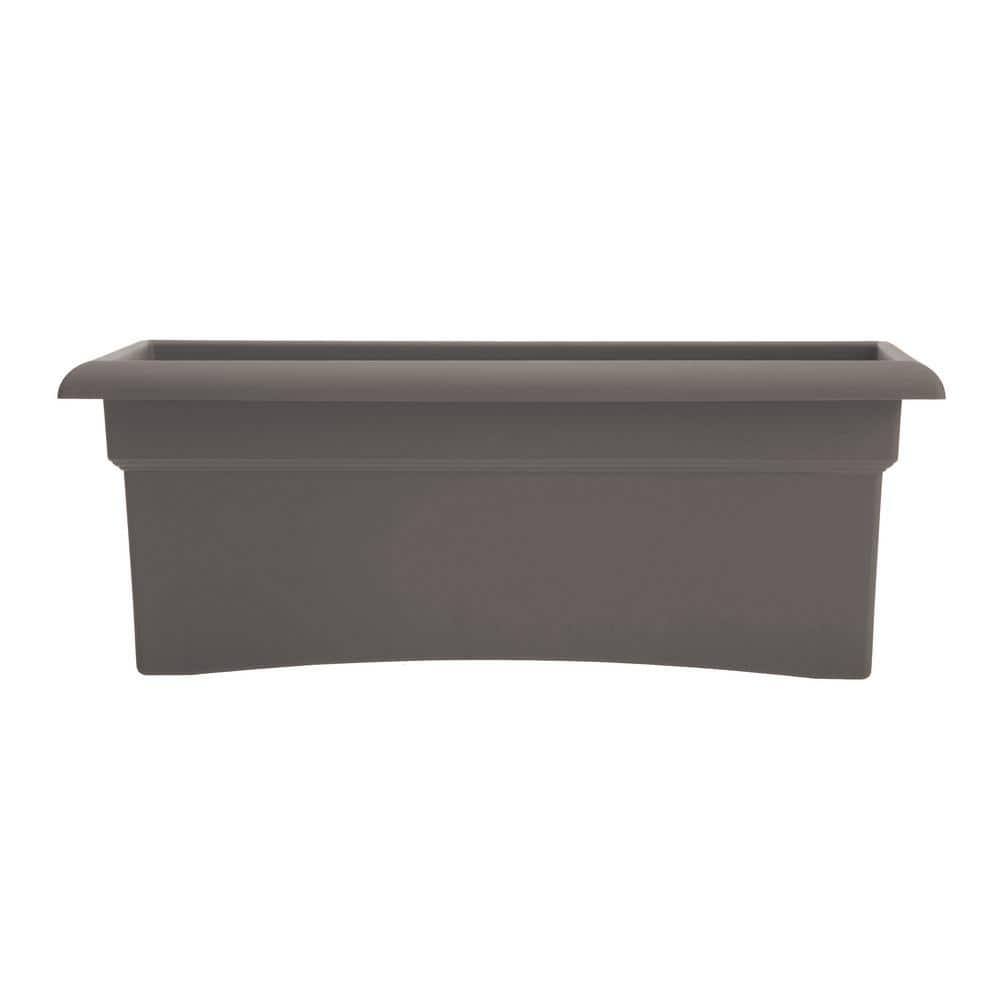 Veranda 11.75 in. L x 26.5 in. W x 10 in. H 28 qts. Peppercorn Plastic Decorative Pot Deck Box Planter price history on PriceWatchPro