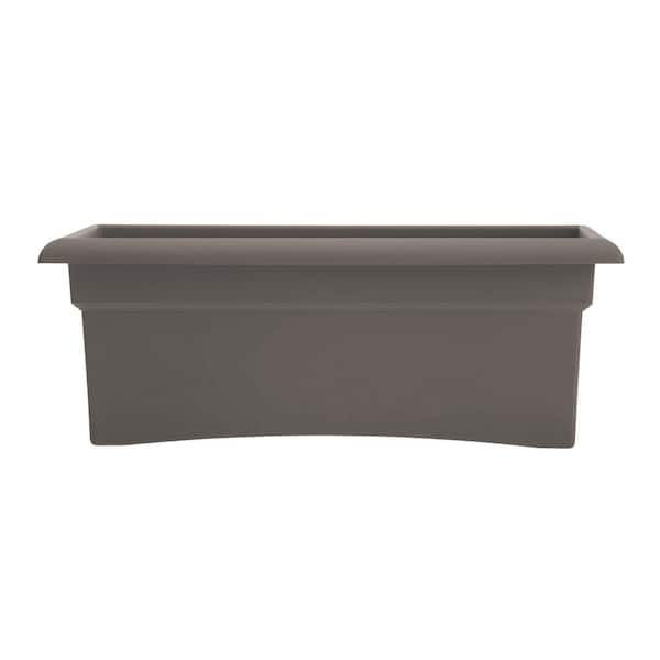 Bloem Veranda 11.75 in. L x 26.5 in. W x 10 in. H 28 qts. Peppercorn Plastic Decorative Pot Deck Box Planter