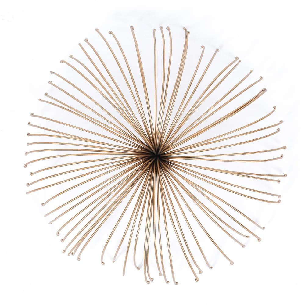 LuxenHome Metal 16.7 in. Dia Flower Starburst Wall Decor