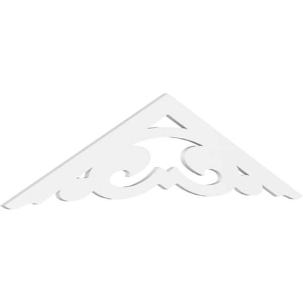 Ekena Millwork 1 in. x 72 in. x 18 in. (6/12) Pitch Preston Gable Pediment Architectural Grade PVC Moulding