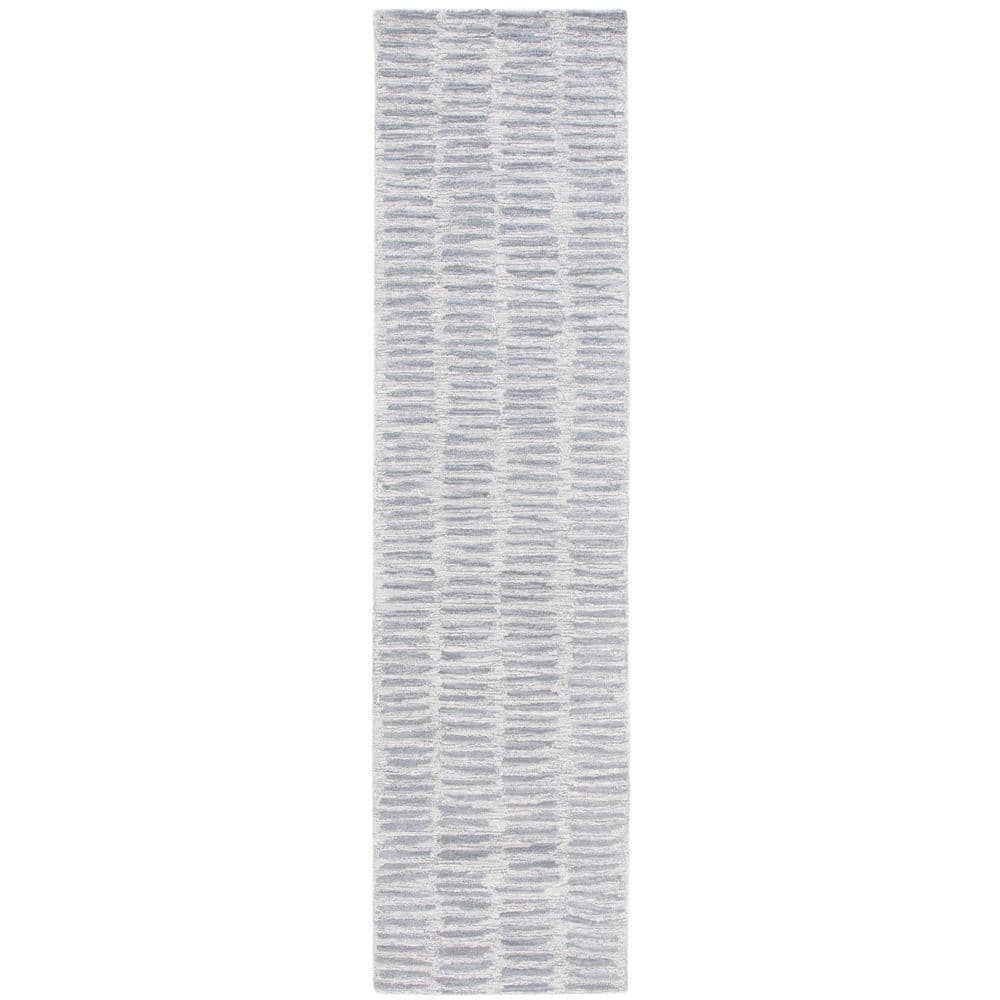 Silver Runner Rug SAFAVIEH Metro 2 ft. x 9 ft. Silver/Gray Column Striped Runner Rug ...