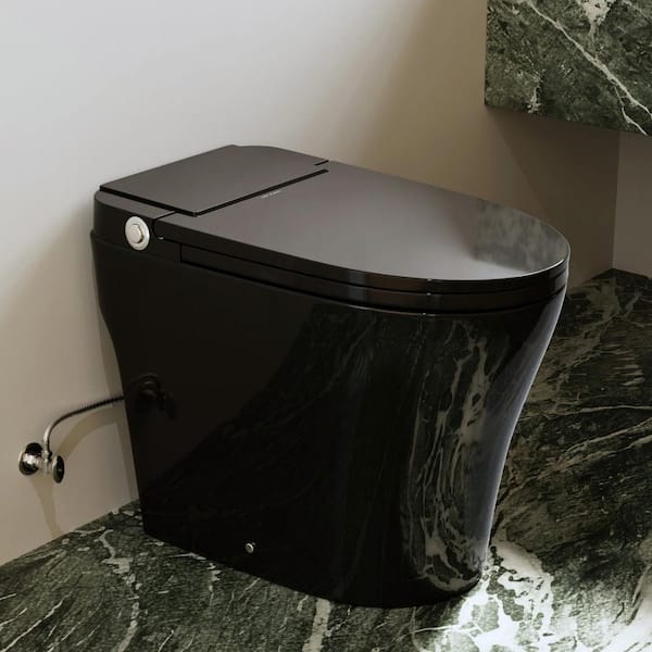 Los Flexi Non-Electric 1-Piece Black Toilet, Pressure-Assist Flush 1.0 ...