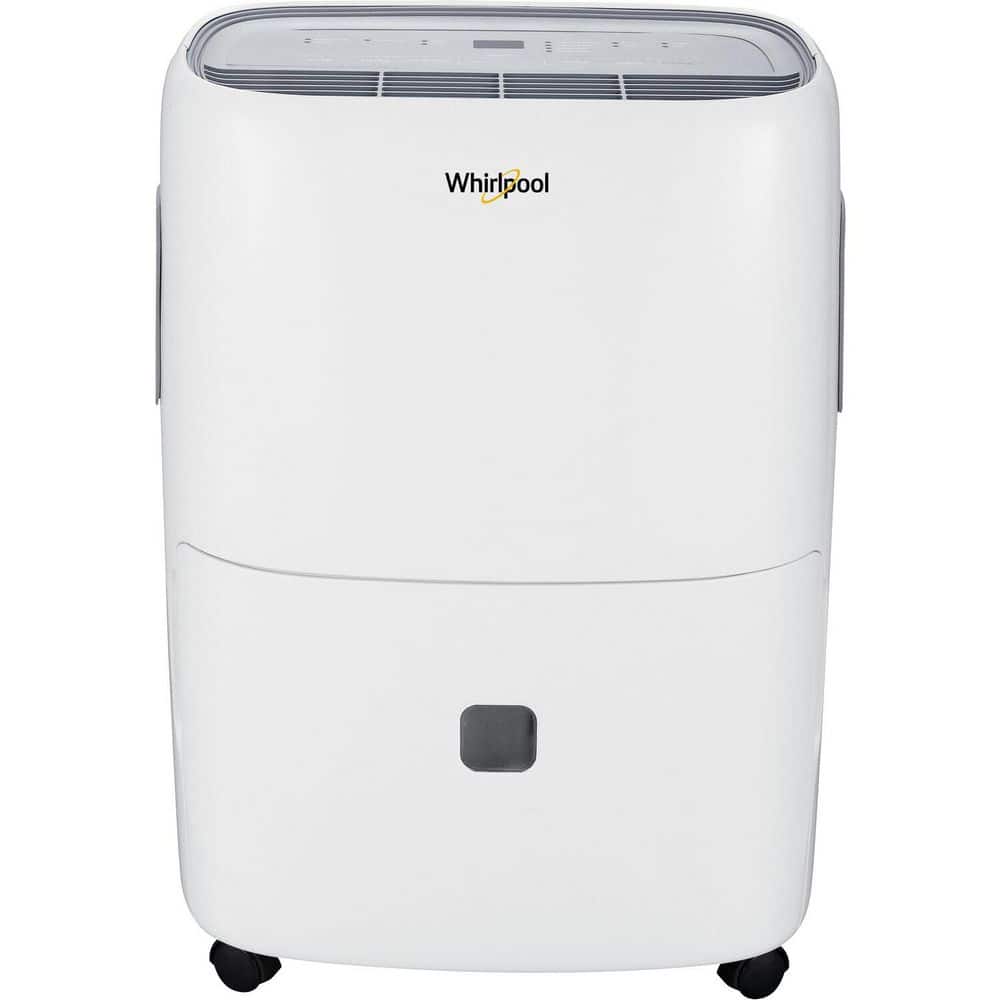 Whirlpool 50-Pint White Portable Dehumidifier with Pump