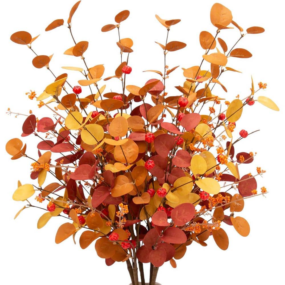 27.5 in. 6-Pieces Artificial Mixed Indoor Fall Eucalyptus Leaves price history on PriceWatchPro
