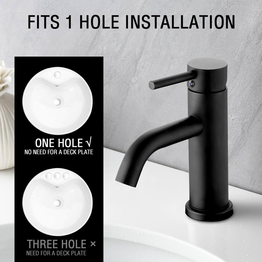 Matte Black Single Handle Deck Mounted Bathroom Faucet