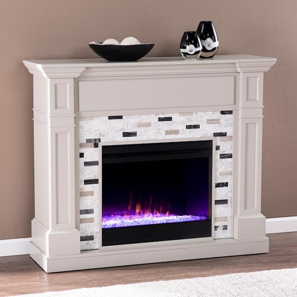 Tanderson 48 in. Color Changing Electric Fireplace in Gray