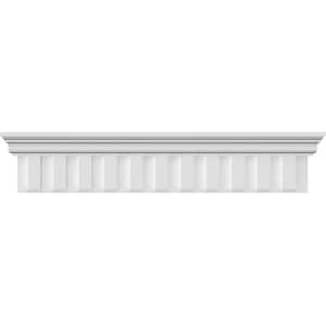 7/8 in. x 55 in. x 9-3/8 in. Polyurethane Dentil Crosshead Moulding