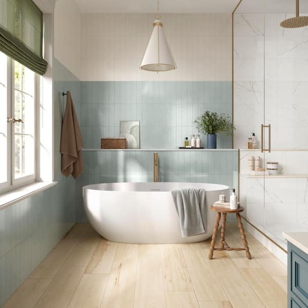 Corso Italia Selva Venice Matte 8 in. x 40 in. Warm White Wood
